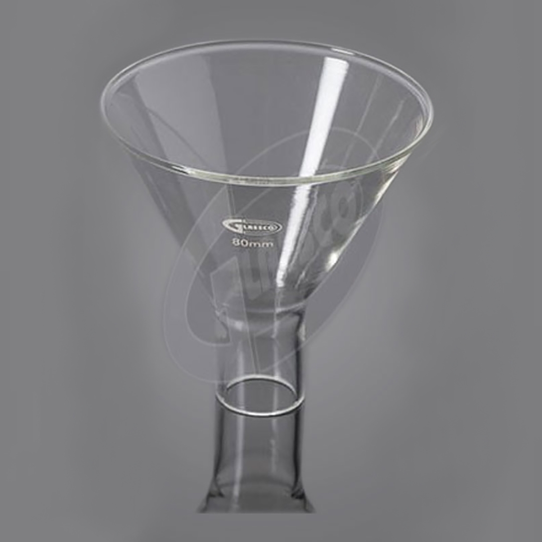 Funnel, Powder, Clear, Diameter: 60mm, Stem OD: 20, Borosilicate Glass 3.3