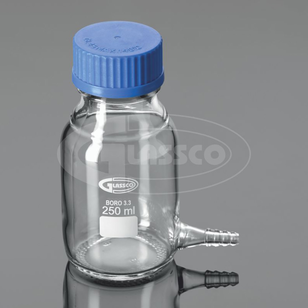Bottle, Aspirator, GL45 Cap, Tubulation, Capacity 1000ml, Durable And Reusable, Borosilicate Glass