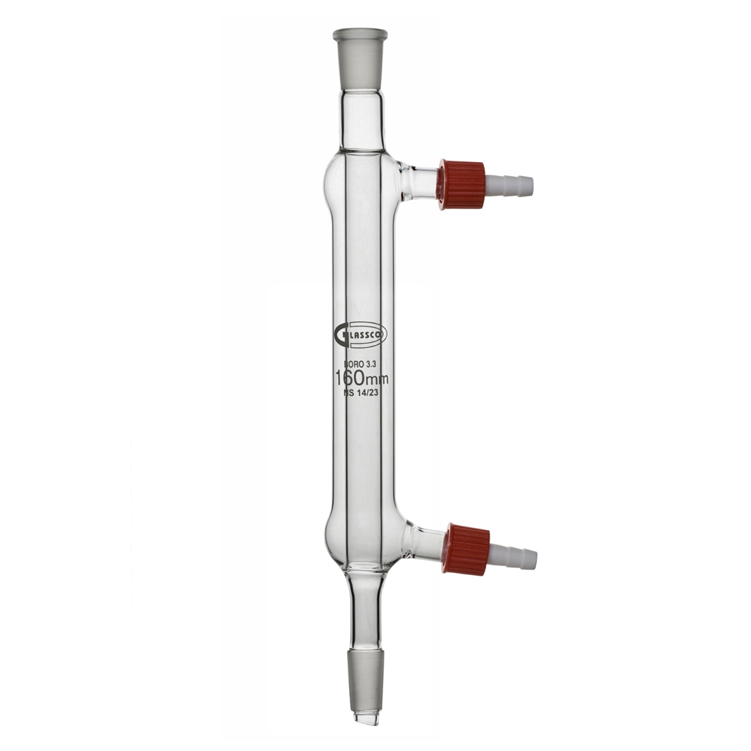 Jointed Glassware, Condenser, Liebig, Screw Thread, Clear, Glassco, Socket Size 14/23, Cone Size 14/23, Effective Length 150mm, Borosilicate Glass 3.3