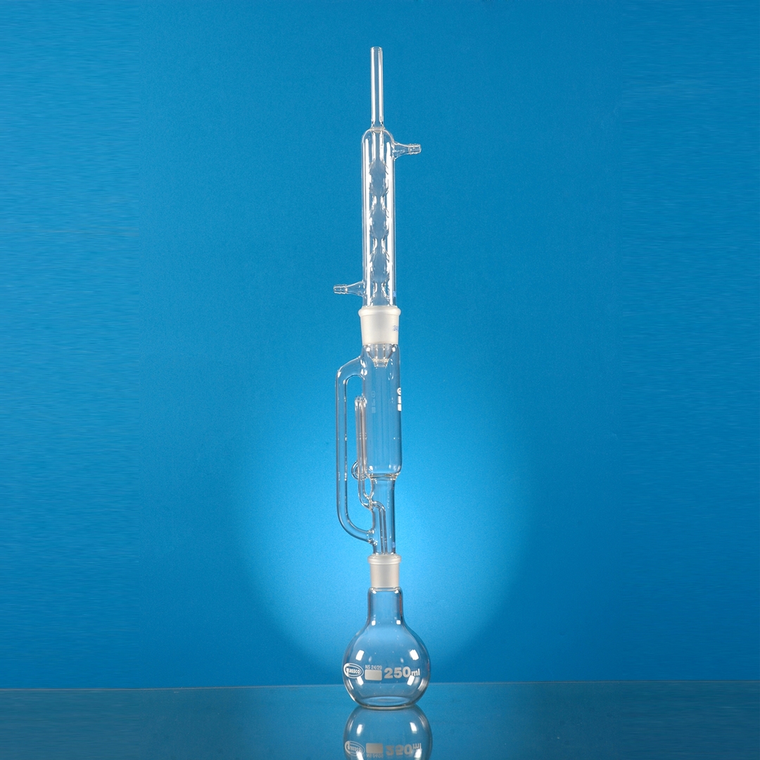 Jointed Glassware, Apparatus, Extractiong Apparatus, Soxhlet, Glassco, Capacity 250ml, Socket 45/40, Cone 29/32, Borosilicate Glass 3.3