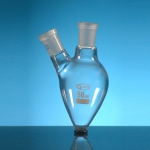 Flask, Pear Shape, Two Neck, Borosilicate Glass