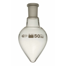 Flasks, Pear Shape, Single Neck, Borosilicate Glass, 50ml, 14/23