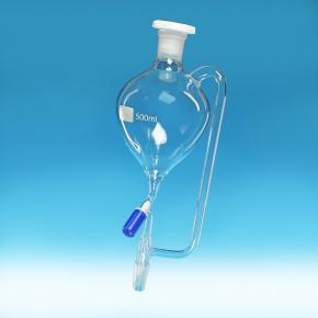 Funnel, Pressure Equalising Funnel, Pear Shape, Needle Valve Stopcock, Clear, Capacity 250ml, Socket Size 34/35, Borosilicate Glass 3.3