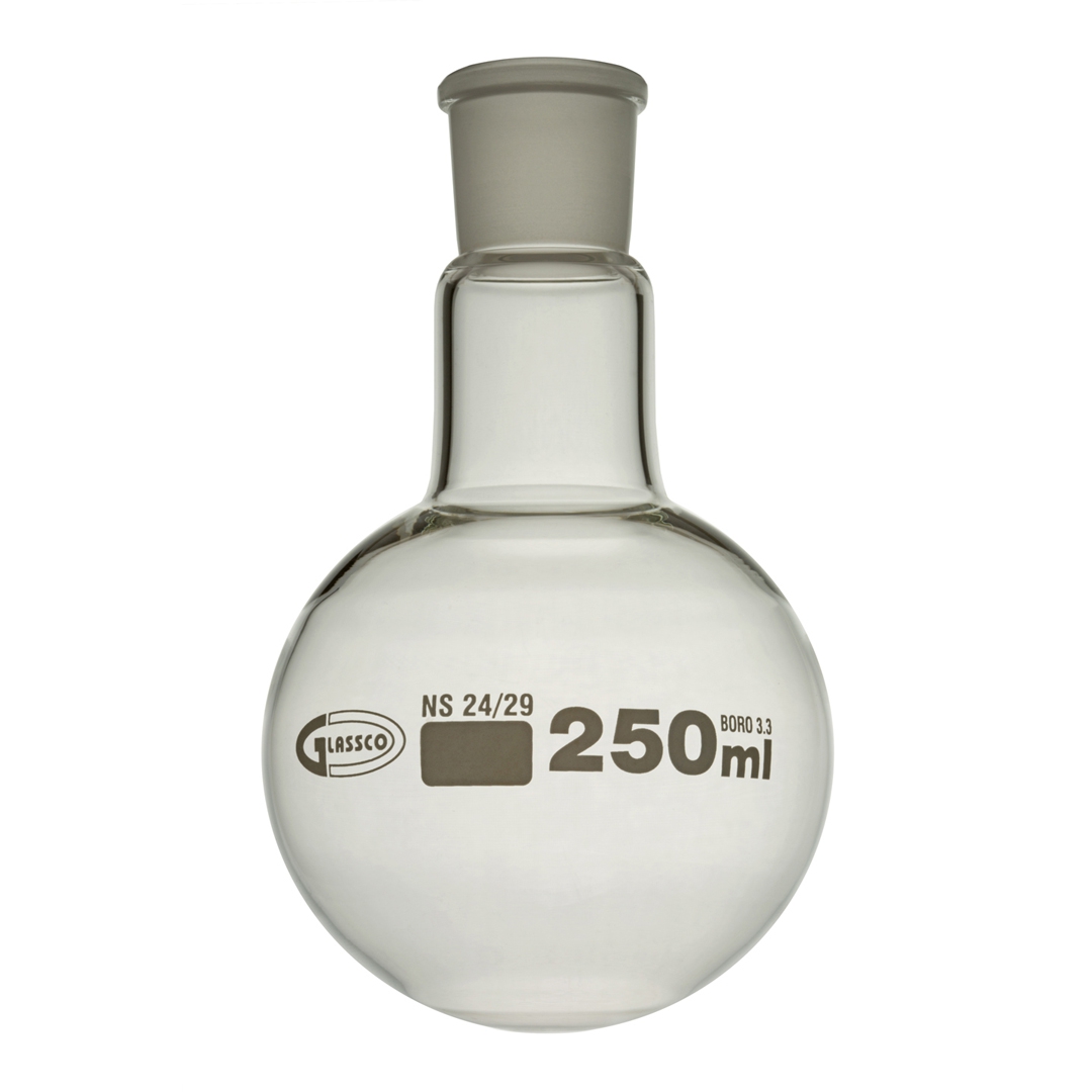 Flask, Round Bottom, Borosilicate Glass, 250ml, 24/29