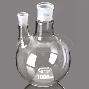 Jointed Glassware, Flask, Round Bottom Flask, Clear, 2 Neck, Parallel, Capacity 10000ml, Socket 55/44, Borosilicate Glass 3.3