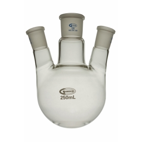 Flask, Round Bottom Flask, 3 Necks, Angled, Borosilicate Glass 3.3