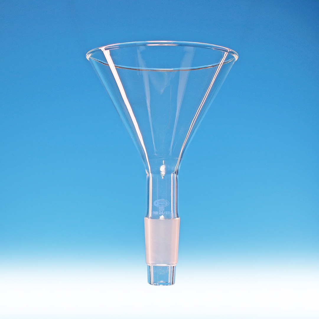 Borosilicate Glass Powder Funnel - 100mm Top Diameter With 24/40 Standard Taper Joint