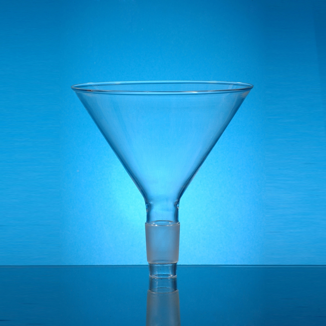 Funnel, Powder, Clear, Stem with Cone, Joint: 29/32, Diameter: 100mm, Borosilicate Glass 3.3