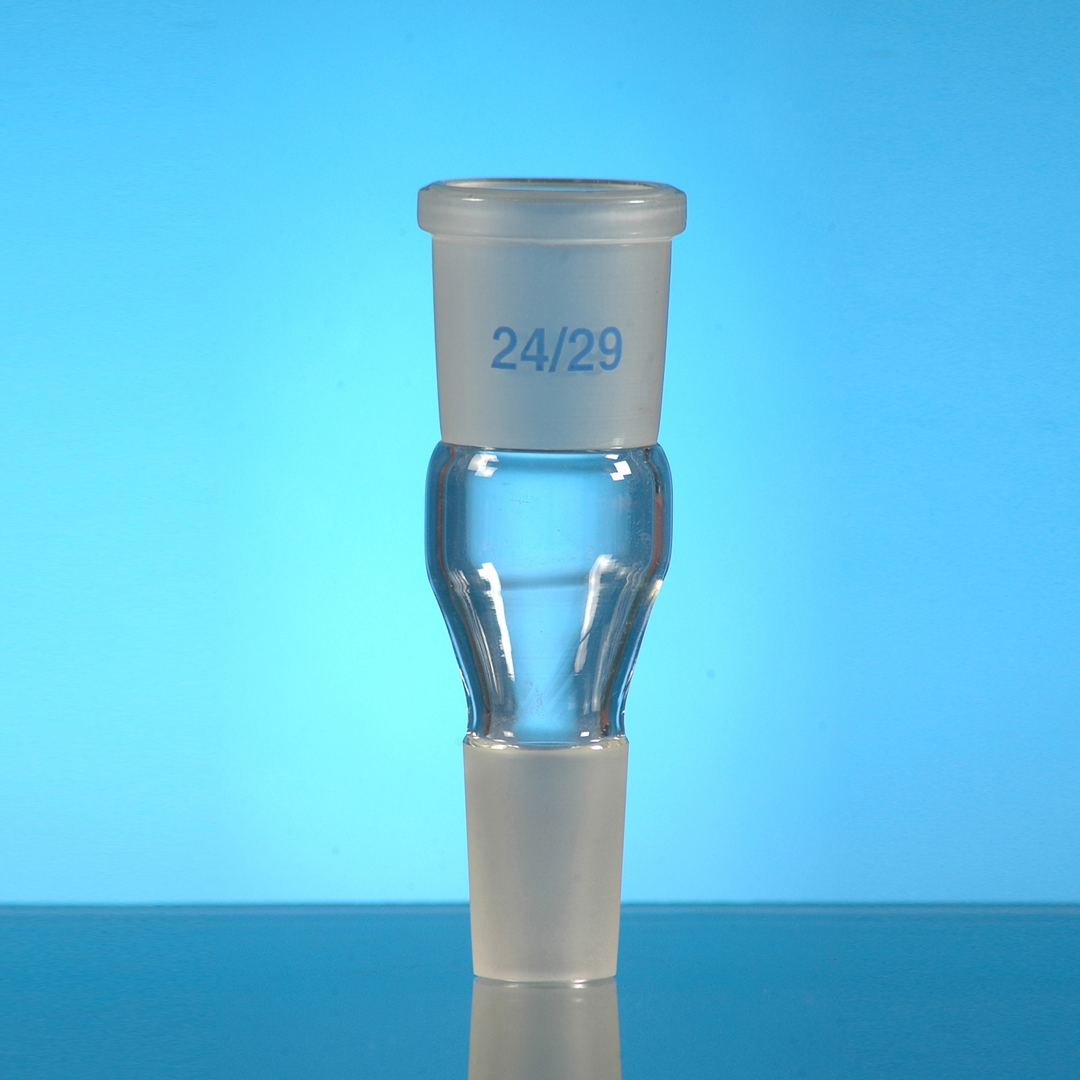 Jointed Glassware, Adapter, Expansion Adapter, Clear, Glassco, Socket 34/35, Cone 24/29, Borosilicate Glass 3.3