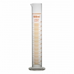 Measuring Cylinder, Round Base, Amber Graduations