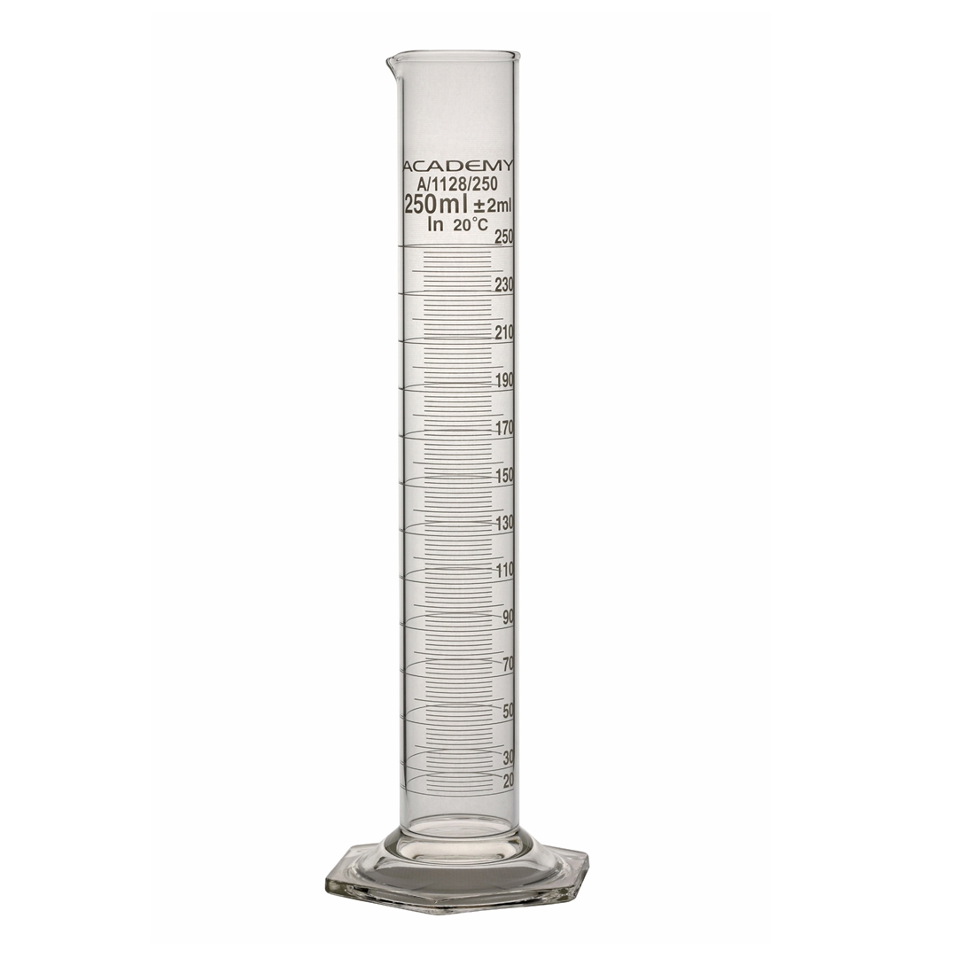 Measuring Cylinder, Hexagonal Base, Capacity 100ml, Borosilicate Glass