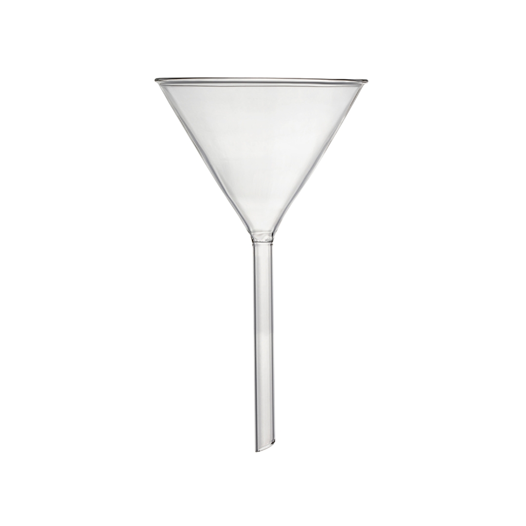 Funnel, Plain, Short Stem, Clear, Capacity: 100ml, Outer Diameter Top: 100mm, Borosilicate Glass