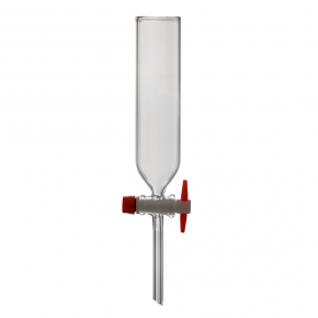 Dropping Funnel, Cylindrical, Capacity 50ml, PTFE Stopcock, Open, Borosilicate Glass
