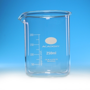 Beaker, Low Form, With Spout, Clear, Capacity 400ml, Borosilicate Glass