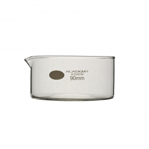 Academy Crystallizing Dish, OD 125mm, Flat Bottom , With Spout, Capacity 500ml, Borosilicate Glass