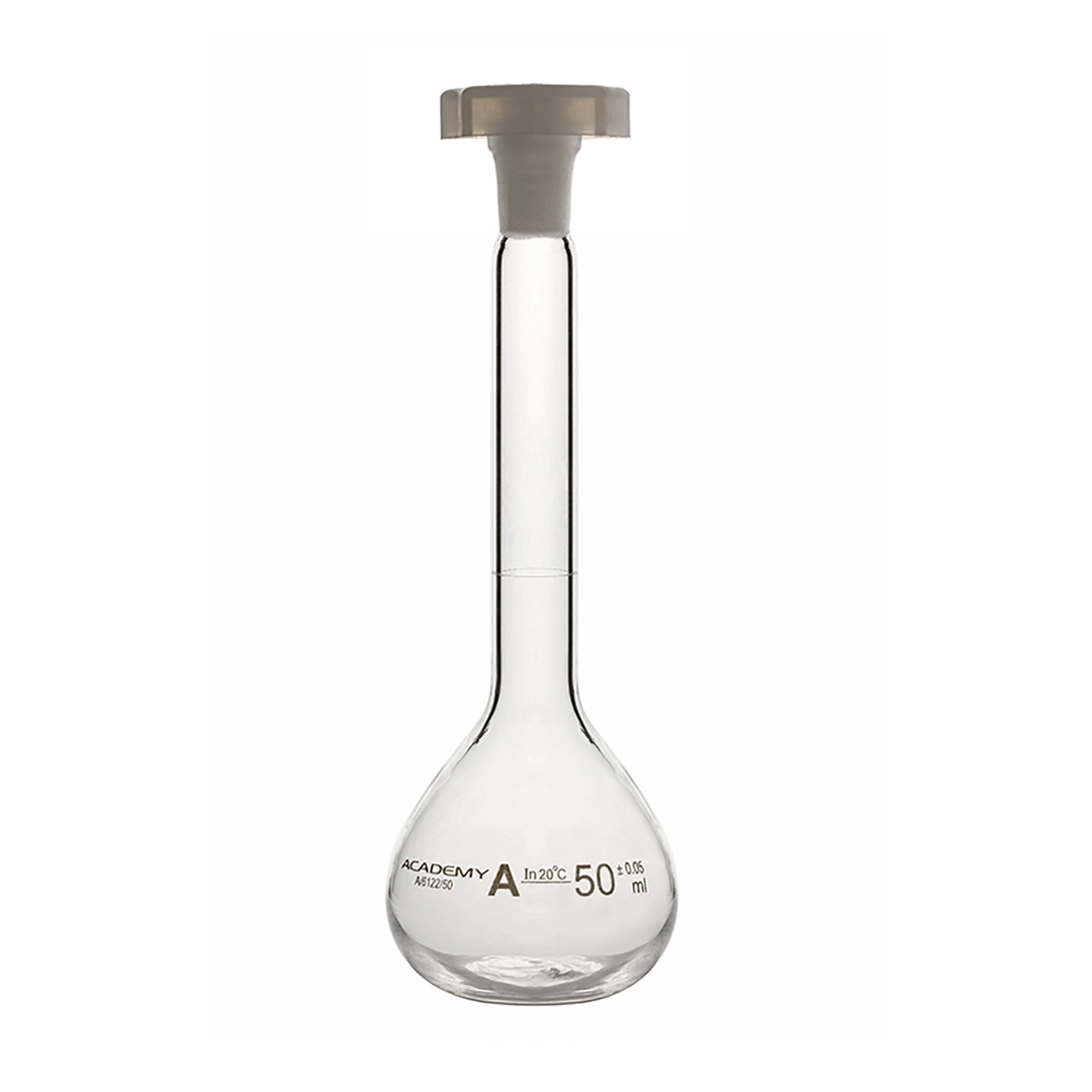 Jointed Glassware, Flask, Volumetric Flask, Clear Stopper, Capacity 100ml, Borosilicate Glass