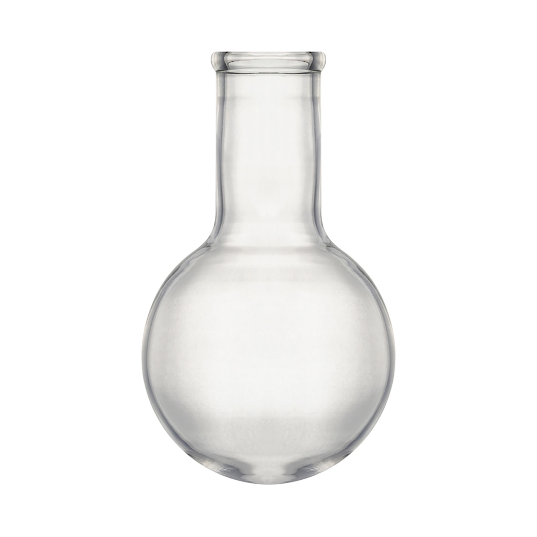 Flask, Round Bottom Flask, Narrow Neck, Capacity 100ml, Borosilicate Glass