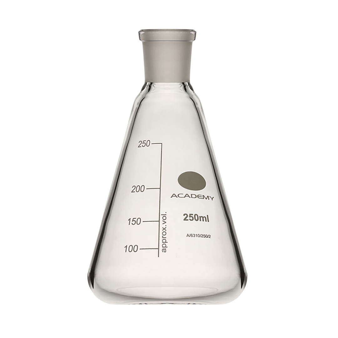 Jointed Glassware, Flask, Conical Flask, Clear, Academy, Capacity 250ml, Socket Size 19/26, Borosilicate Glass 3.3