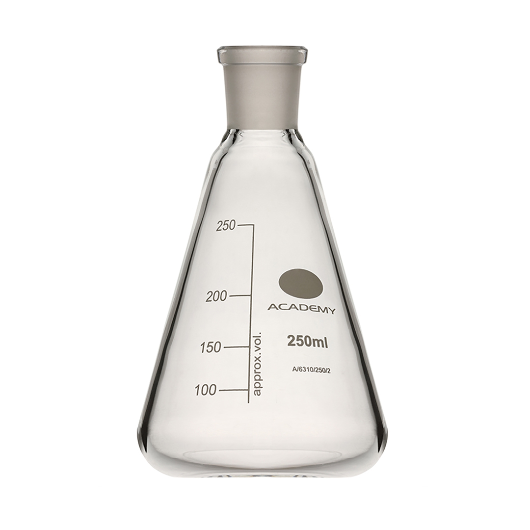 Academy Conical Flask, Capacity 25ml, Socket 19/26, Borosilicate Glass