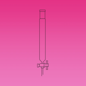 Jointed Glassware, Chromatography Column, Heavy Wall, PTFE Stopcock, Jointed, APlus, Column ID 40mm, Effective Length 203mm, Joint Size 24/29, Borosilicate Glass