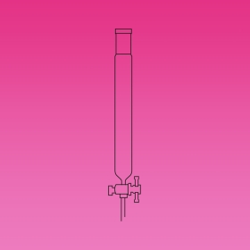 Column, Chromatography Column, Heavy Wall, PTFE Stopcock, For Flash Chromatography, Column ID 13.4mm, Effective Length 203mm, Joint Size 24/29, Borosilicate Glass