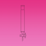 Column, Chromatography Column, PTFE Stopcock, With Coarse Fritted Disc To Prevent Re-Mixing Of Components Already Separated, Column ID 13.4mm, Effective Length 203mm, Joint Size 24/29, Borosilicate Glass