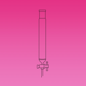 Column, Chromatography Column, PTFE Stopcock, With Coarse Fritted Disc To Prevent Re-Mixing Of Components Already Separated, Column ID 13.4mm, Effective Length 203mm, Joint Size 24/29, Borosilicate Glass