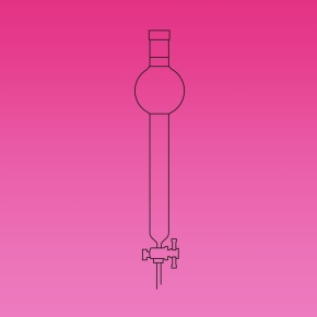 Jointed Glassware, Chromatography Column, With Reservoir, PTFE Stopcock, Jointed, APlus, Column ID 40mm, Effective Length 203mm, Joint Size 29/32, Borosilicate Glass