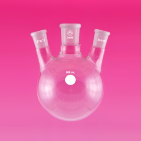 Jointed Glassware, Flask, Round Bottom Flask, 3 Neck, Heavy Wall, Clear, APlus, Capacity 2000ml, Centre Socket 34/35, Side Socket 29/32, Borosilicate Glass