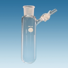 Tube, Schlenk Tube, Reaction With Glass Stopcock And Socket, Capacity 100ml, Socket 24/29, Durable And Reusable, Borosilicate Glass
