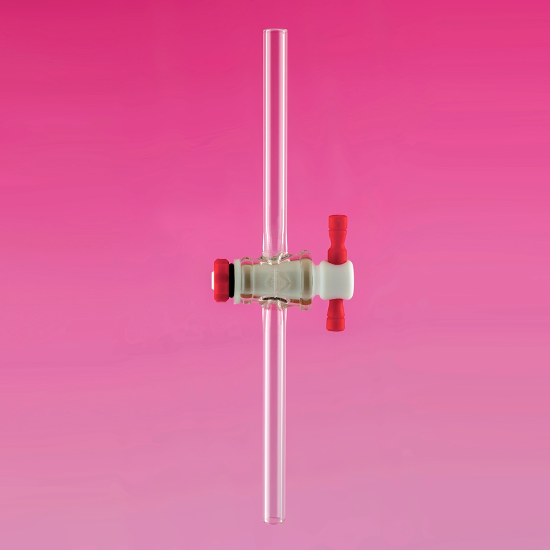 Stopcock, Straight, APlus, Bore 2mm, Plug Size 12/25mm, Stem OD 8mm, Glass With PTFE