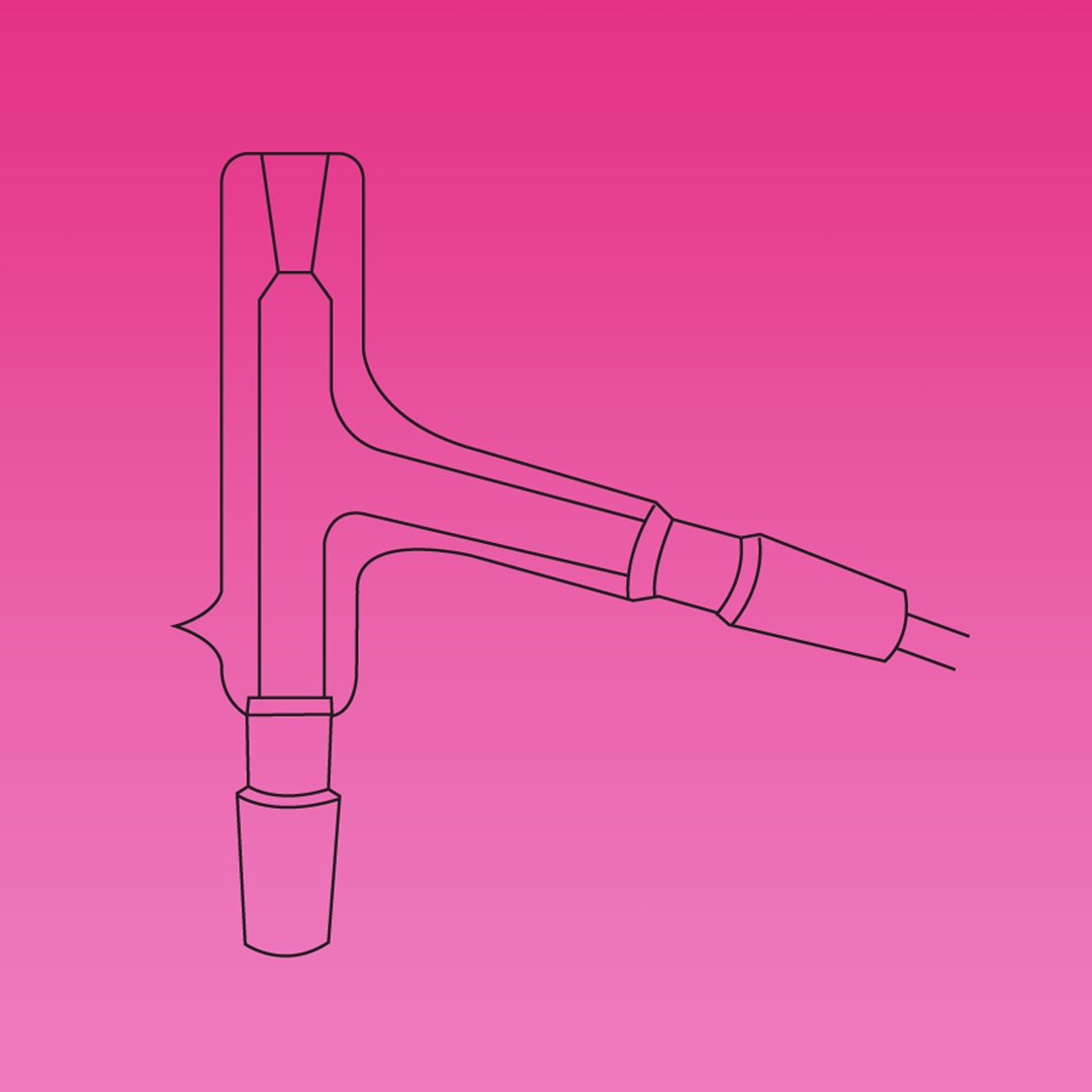 Jointed Glassware, Adapter, Distilling Head, Thermometer, Vacuum Jacketed, Accomodates A 76mm Immersion Thermometer, Clear, APlus, Cone 10/19, Other Joints 24/29, Borosilicate Glass