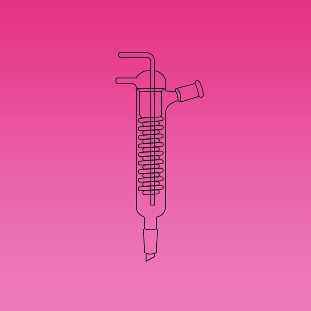 Condenser, Friedrichs Condenser, Glass Screwthread Connectors, Jointed, APlus, Cone 24/29, Overall Height 330mm, Hose OD 10mm, Borosilicate Glass