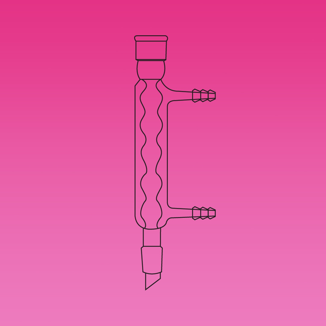 Condenser, Allihn Condenser, Jointed, APlus, Jacket Length 400mm, Socket & Cone 24/29, Hose OD 10mm, Borosilicate Glass