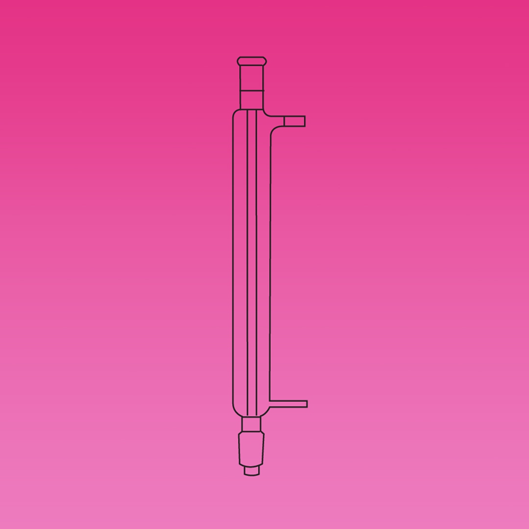 Condenser, Liebig Condenser, Glass Screwthread Connectors, Jointed, APlus, Socket & Cone 14/23, Jacket Length 120mm, Hose OD 8mm, Borosilicate Glass