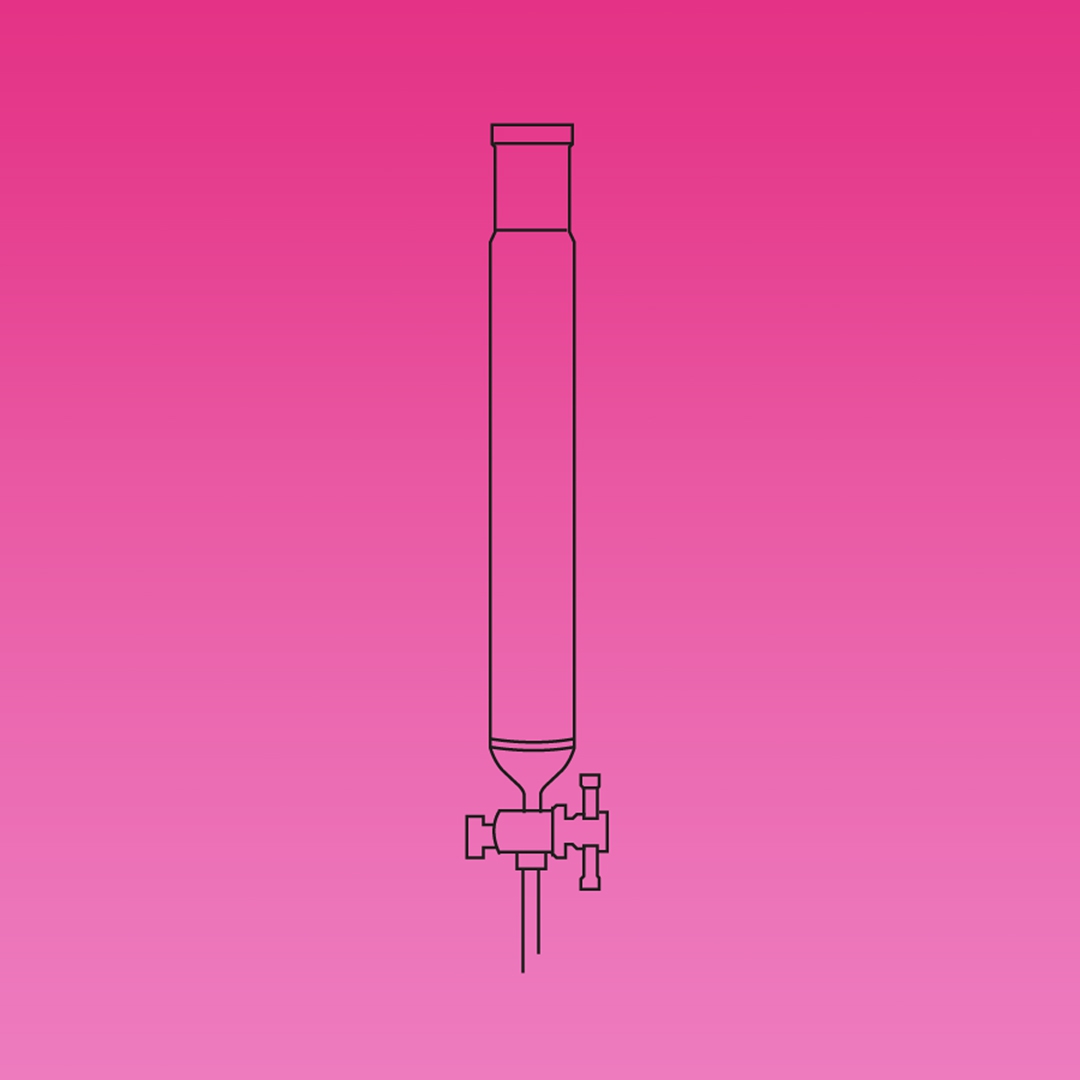 Chromatography Column, Course Sintered Disc, PTFE Stopcock, Jointed, APlus, Column ID 13.4mm, Effective Length 305mm, Joint Size 24/29, Borosilicate Glass