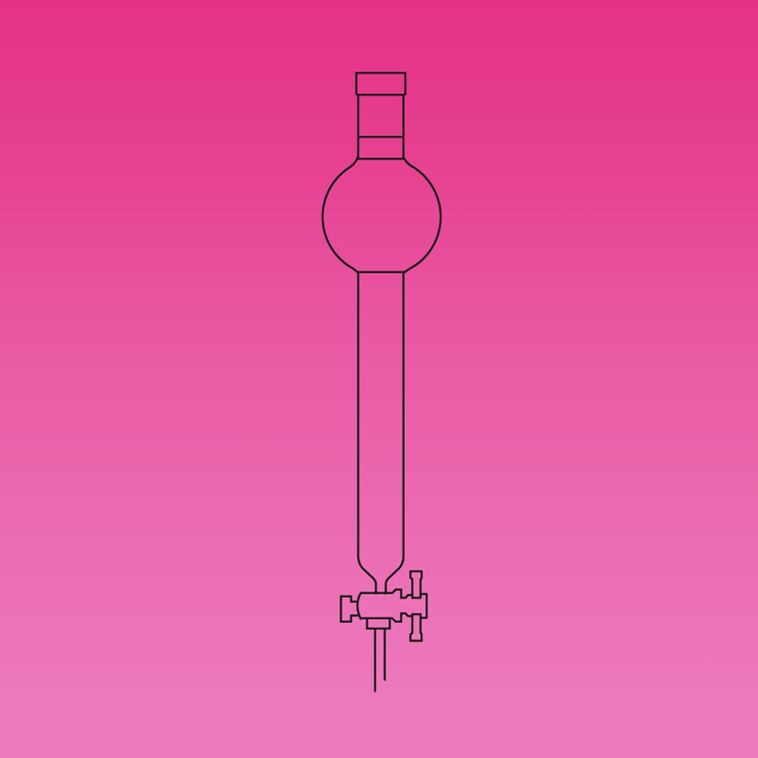 Chromatography Column, With Reservoir, PTFE Stopcock, Jointed, APlus, Column ID 13.4mm, Effective Length 305mm, Joint Size 24/29, Borosilicate Glass