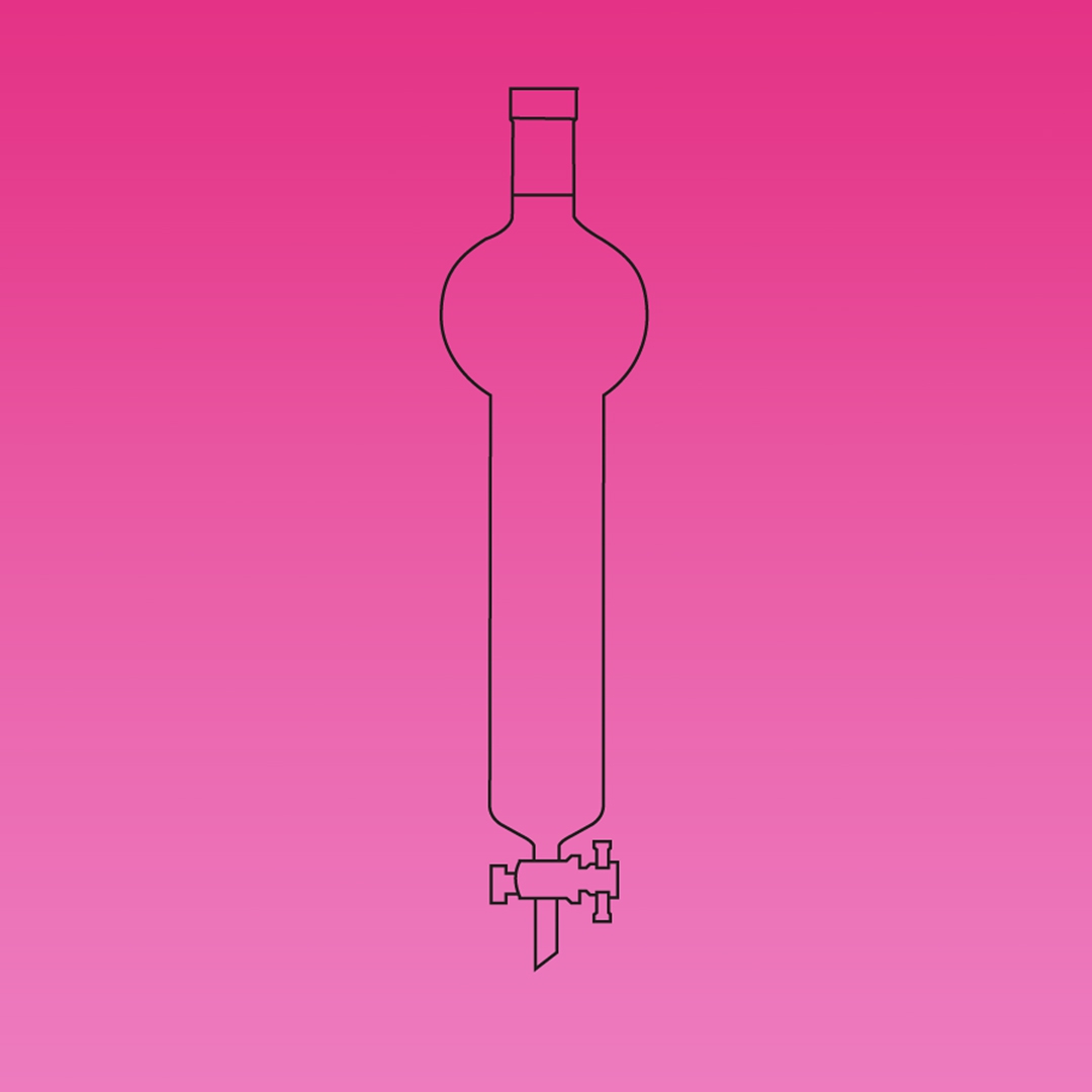 Chromatography Column, With Reservoir, Sintered Disc, PTFE Stopcock, Jointed, APlus, Column ID 13.4mm, Effective Length 305mm, Joint Size 24/29, Borosilicate Glass