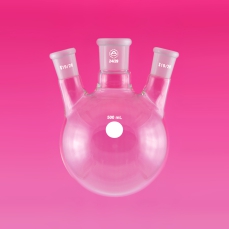Flask, Round Bottom, 3-Neck, Angled, Capacity 250ml, Centre Socket 24/29, Side Sockets 24/29