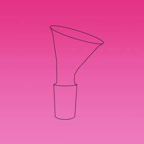 Powder Funnel, Offset With Cone And 60 Side Angle, Glass