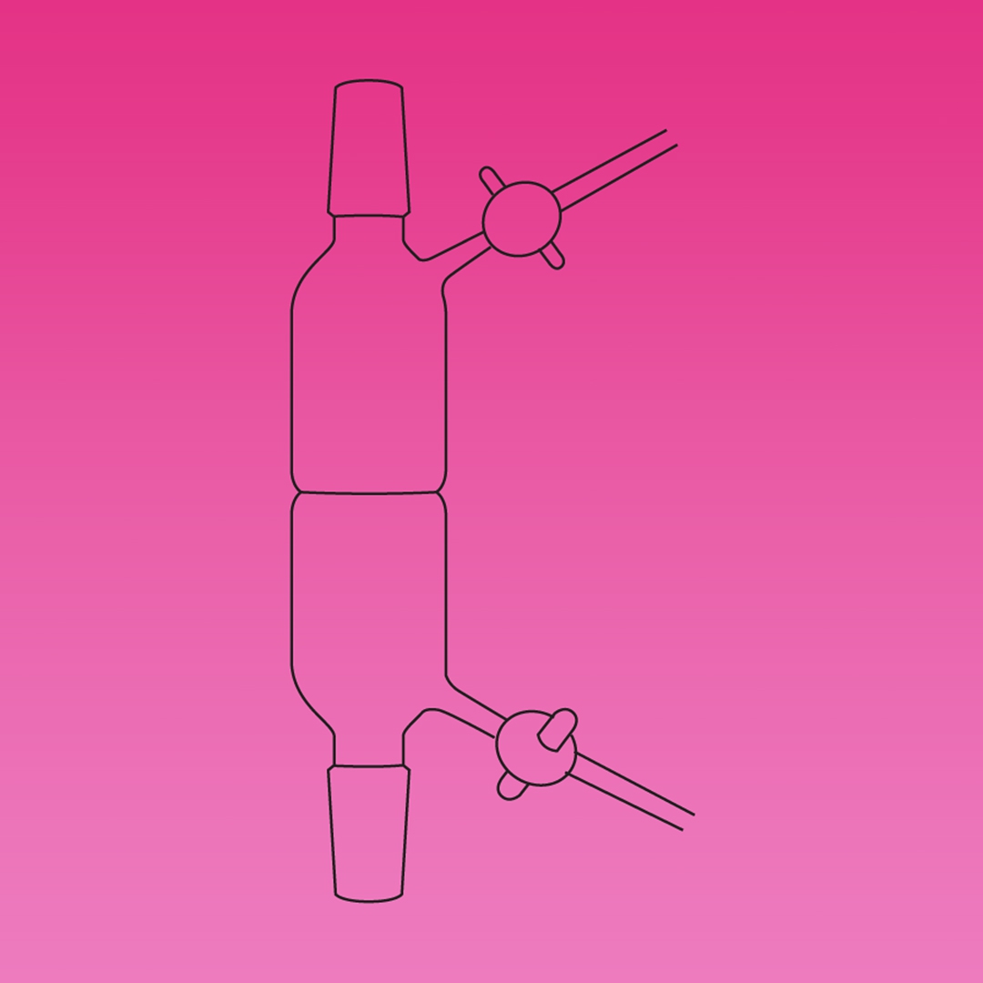 Tube, Schlenk Frit Tube, Two Glass Stopcocks, Clear, APlus, Cone 14/23, Approx Frit OD 30mm, Porosity C, Borosilicate Glass