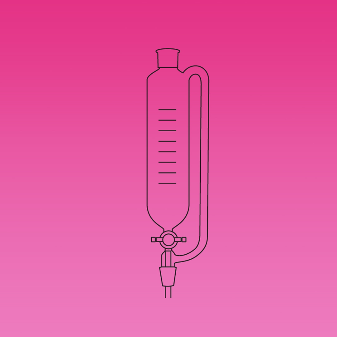 Funnel, Pressure Equalizing Funnel, Clear WIth PTFE Stopcock, Capacity: 10ml, Socket & Cone: 14/23, Borosilicate Glass