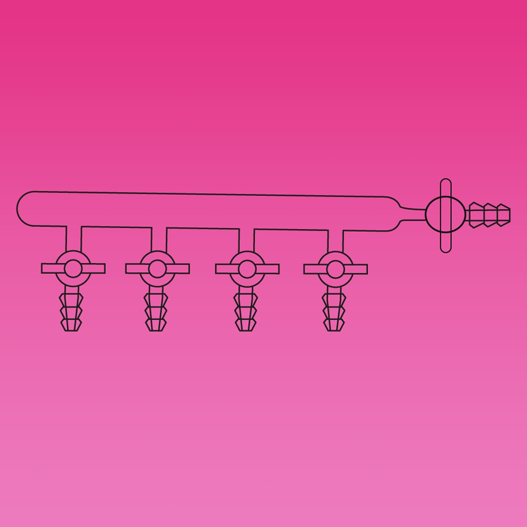 Single Manifold, Stopcocks, Rear Right Glass Stopcock, APlus, Cone 24/29, Borosilicate Glass