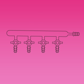 Single Manifold, PTFE Stopcocks, Right Side Tubing Connector, Glass