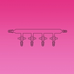 Single Manifold, PTFE Stopcocks, Both Sides Tubing Connectors, Glass