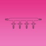 Single Manifold, PTFE Stopcocks, Both Sides Tubing Connectors, Glass