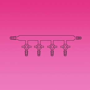 Single Manifold, PTFE Stopcocks, Both Sides Tubing Connectors, Glass