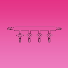 Single Manifold, PTFE Stopcocks, Both Sides Tubing Connectors, Glass