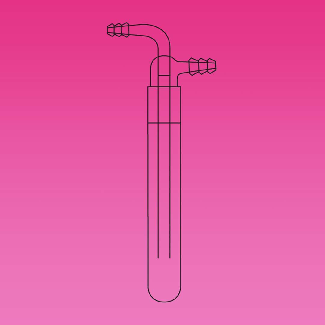 Vacuum Trap Tube, Serrated Hose Connection, APlus, Joint Size 24/29, Outer Body OD 30mm, Outer Body Length Outer Body Below Joint 200mm, Borosilicate Glass