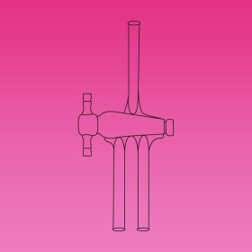 Double Oblique PTFE Stopcock, Glass With PTFE